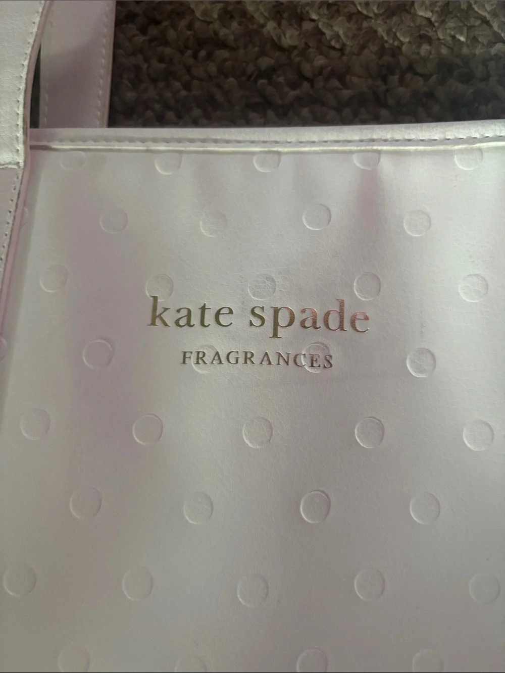 kate spade White Tote Bag with Subtle Dot Embossing